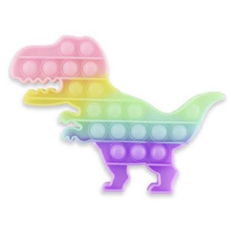 Pop It Fidget Toy Murah Rainbow Mainan Anak Penghilang Stress Tiktok-Dino GLITTER