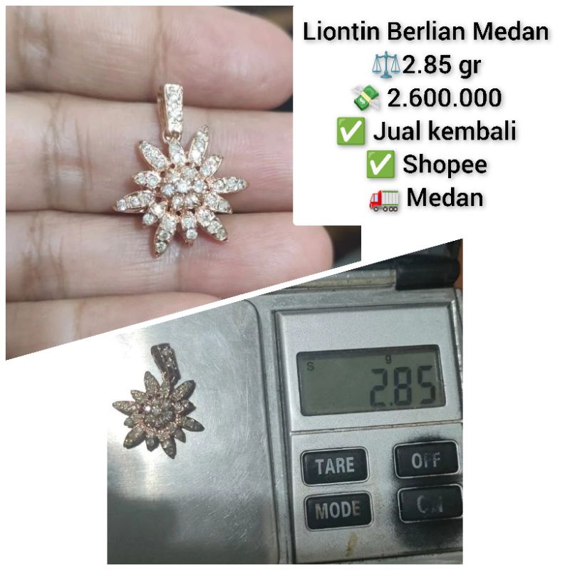 Liontin Berlian Medan Asli