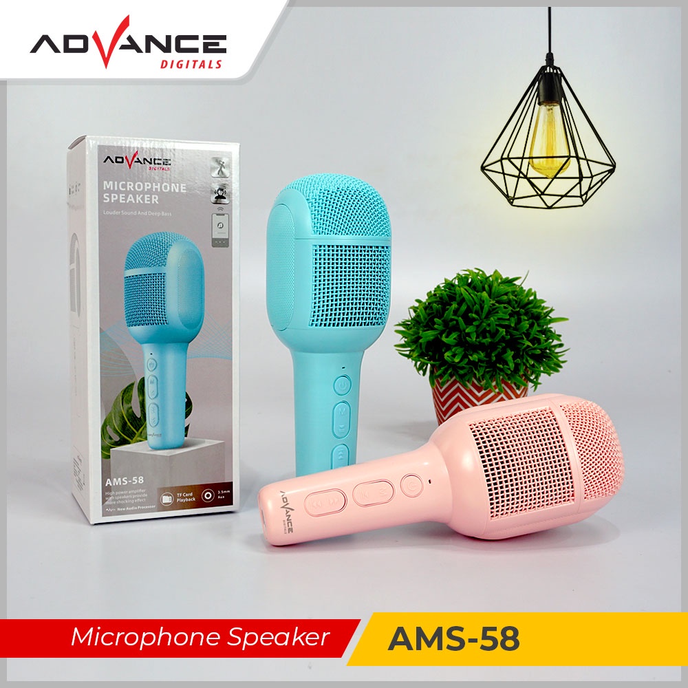 【READY STOCK】Advance AMS-58 Microphone Speaker Bluetooth Pengubah Suara Portable Deep Bass