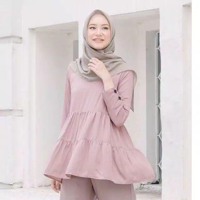 Sarimbit Keluarga Batik Dress Wanita Kd Melati Dasar Warna Toska