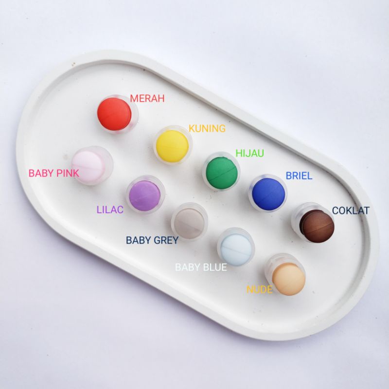 Stopper plastik knop ice warna warni 17mm