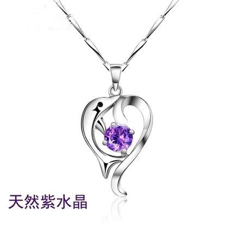 [Ready Stock]Fashion Personality Love Dolphin Necklace Jeweled Pendant