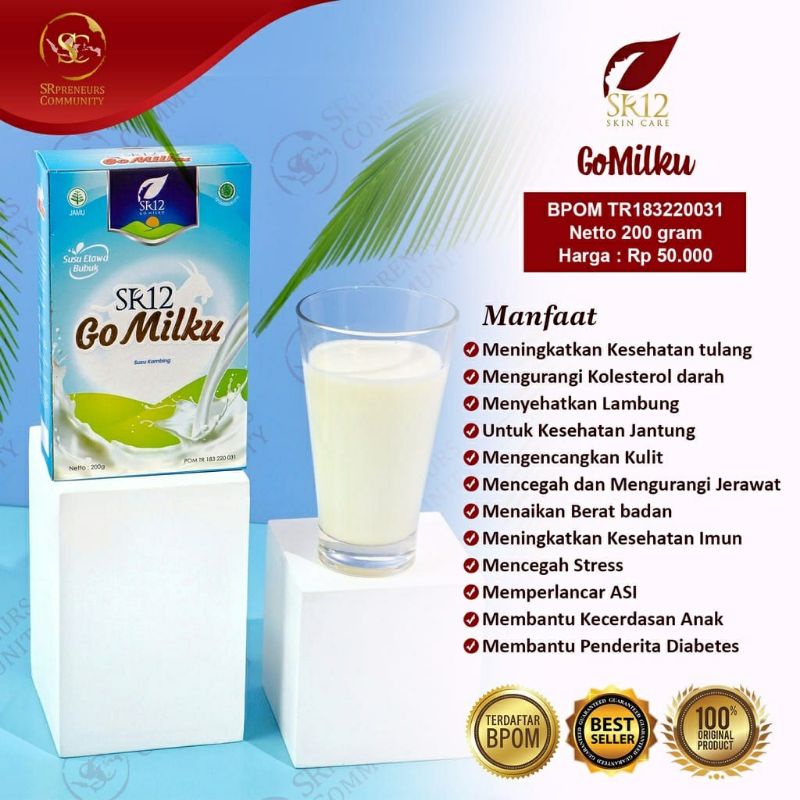 

Susu Kambing Gomilku SR12 Susu Etawa Kualitas Premium Goat Milk Susu Bubuk