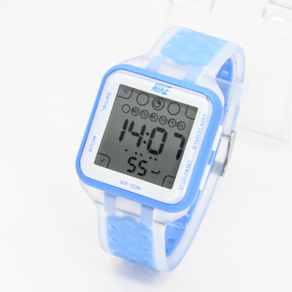Jam Tangan Pria dan Wanita Nike Digital Rubber Transparan