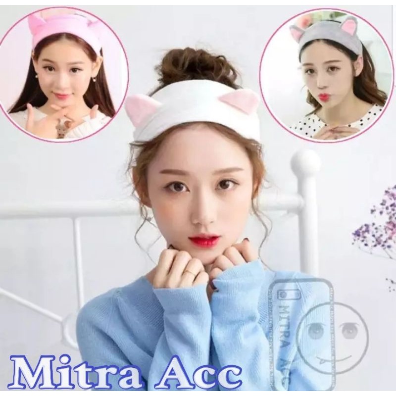 Bando Rambut Telinga Kucing Lucu / Cat Kitty Ears Headband Korea