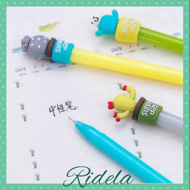 

[ RC76] - PULPEN GEL MOTIF KAKTUS PENA KAKTUS SUNNY DAY KUNING BIRU KUNING ABU / RIDELA SUMBAR