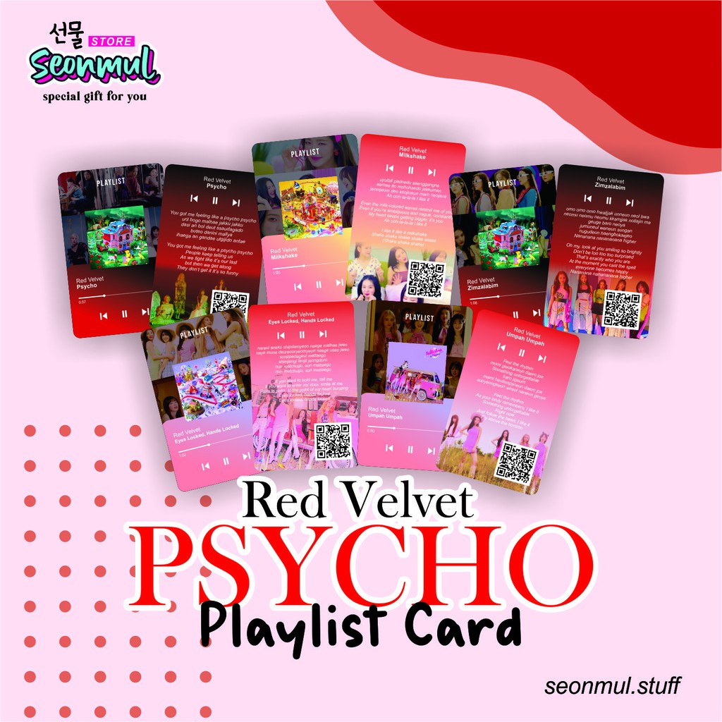 PLAYLIST CARD [BARCODE YOUTUBE] RED VELVET PSYCHO - TRACKLIST KPOP