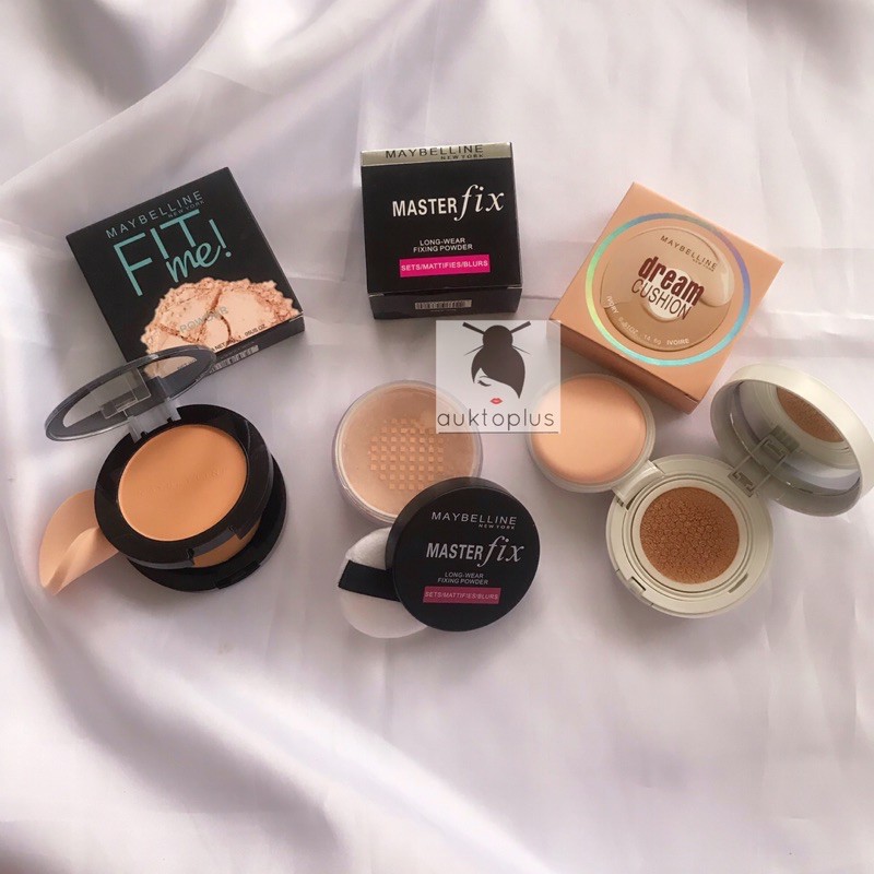 PAKET BEDAK MAYBELLINE 4in1 TERDIRI DARI CUSHION, BEDAK TABUR, COMPACT POWDER DAN CREAMY POWDER
