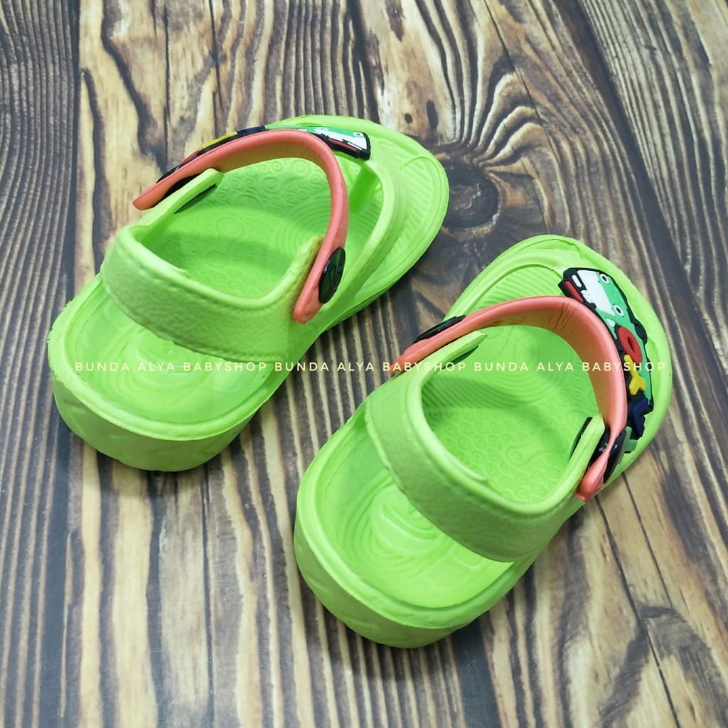 Sandal Anak Laki Jepit Usia 6 Bulan 1 2 Tahun Size 19 -24 - Sendal Bayi Cowok Karet Anti Licin Bus HIJAU