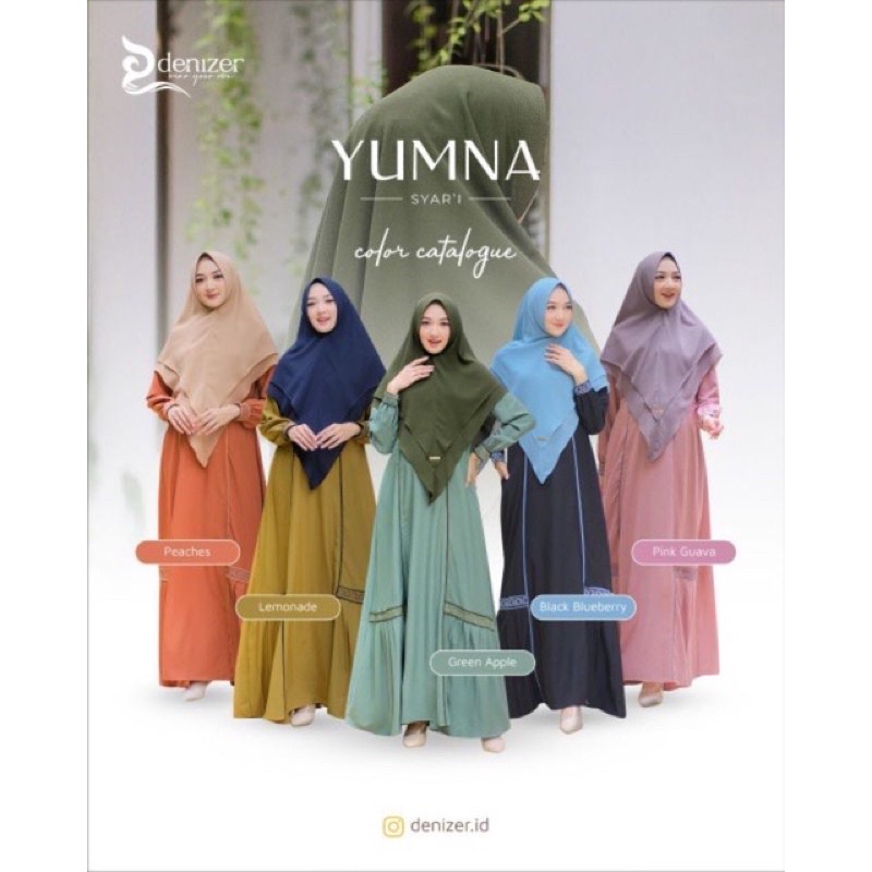 Gamis Yumna by Denizer / Gamis syari set hijab / Gamis Diskon terbaru