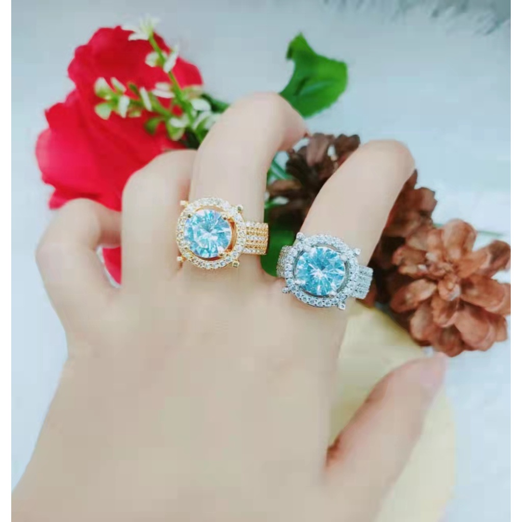 Cincin Xuping Perrmata Lapis Emas Perhiasan Fashion 1253.1254