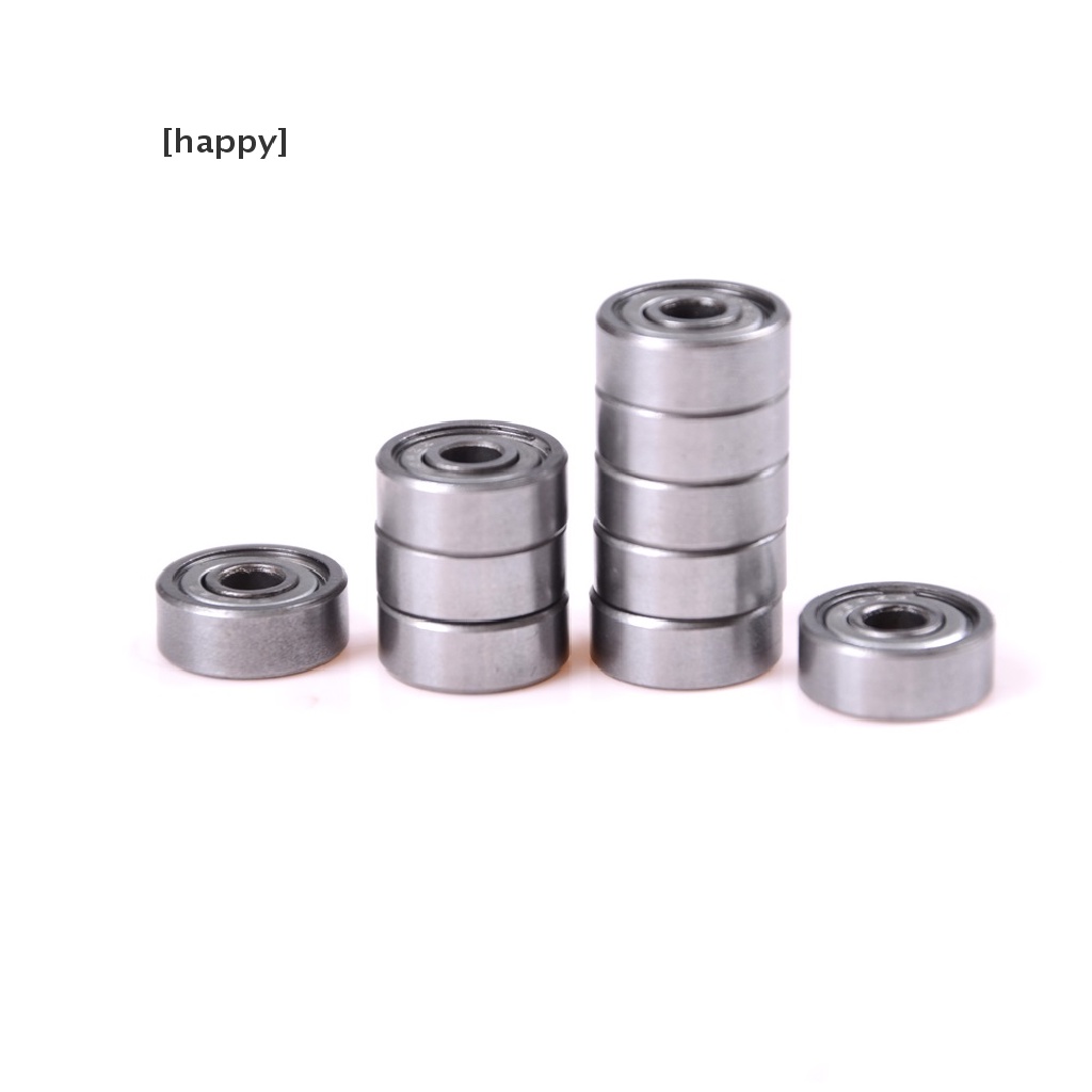 10pcs / Set 606zz Miniatur Bola Bearing Deep Groove Shielded Bahan Metal Ukuran 6x17 X 6mm