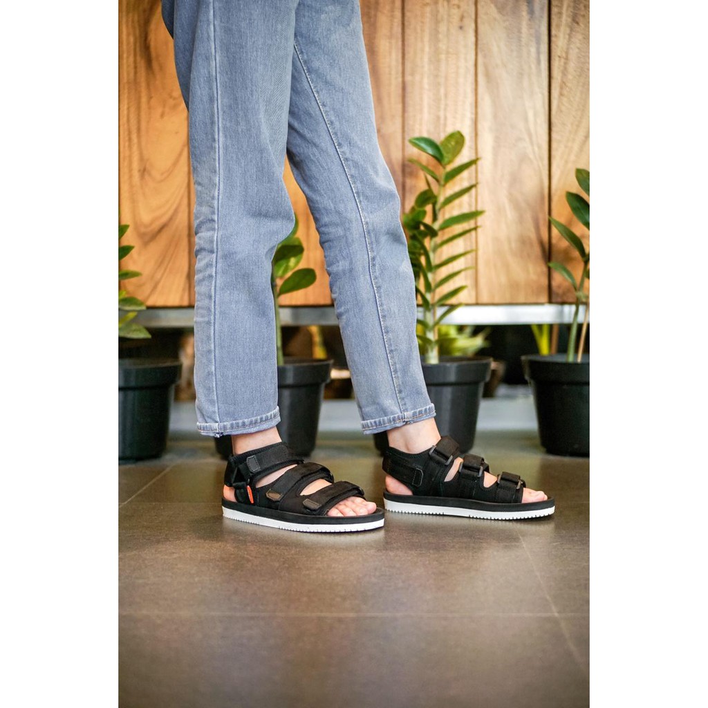 sandal wanita kasual volkerfootwear corazon blackwhite