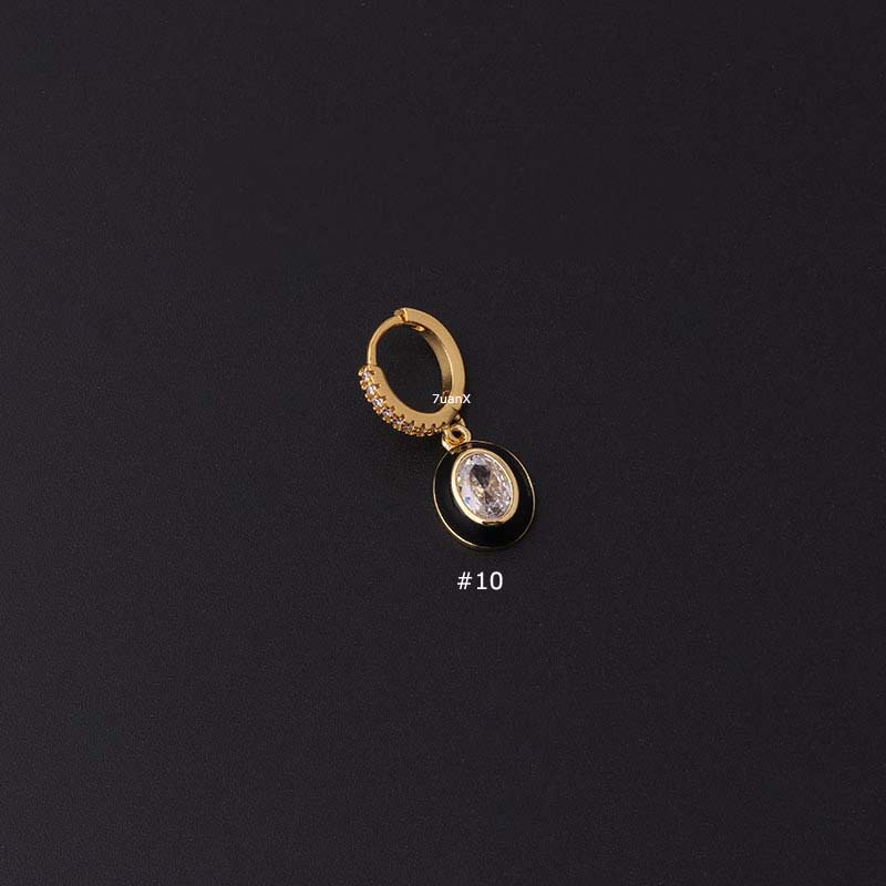 1 Piece Oval Shape Dangle Hoop Cartilage Tragus Earrings Helix Upper Lobe Piercing 9 mm