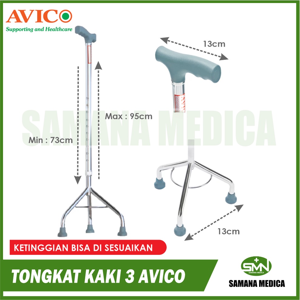 TONGKAT KAKI 3 AVICO Tongkat Jalan Orang Tua / Terapi Jalan Kuat