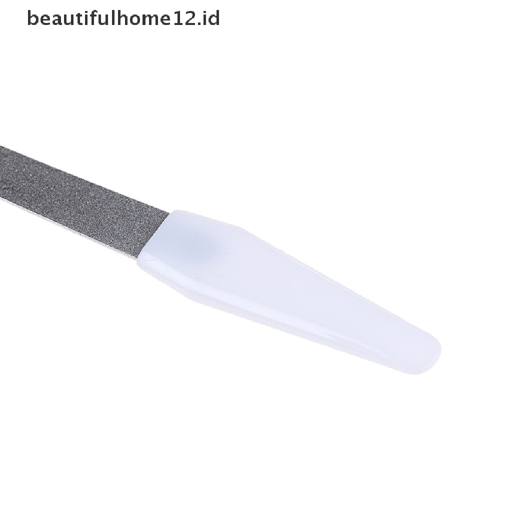 (Beautifulhome12.Id) Kikir Kuku Dua Sisi Bahan Stainless Steel Untuk Manicure / Pedicure