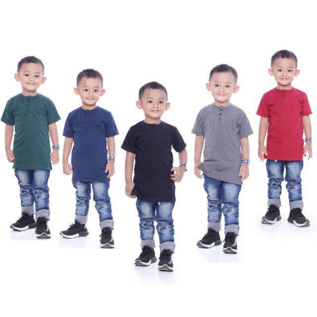  Baju  Koko  Anak Kaos Kurta Pakistan  Cotton Combed 30s 