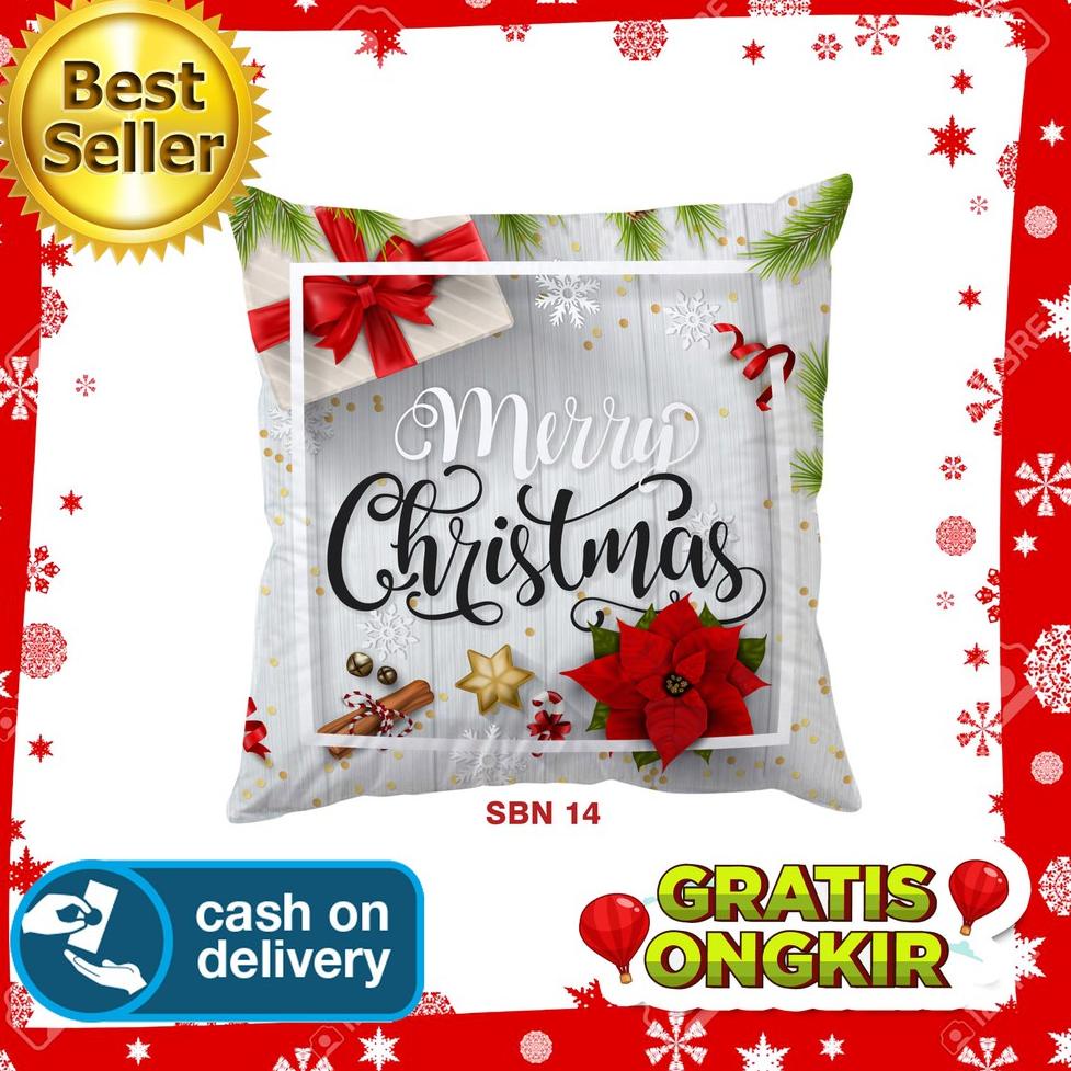 SARUNG BANTAL SOFA NATAL MERRY CHRISTMAS KURSI DEKOR KADO SANTA CLAUS MOTIF PRINTING SBN 14 4X5