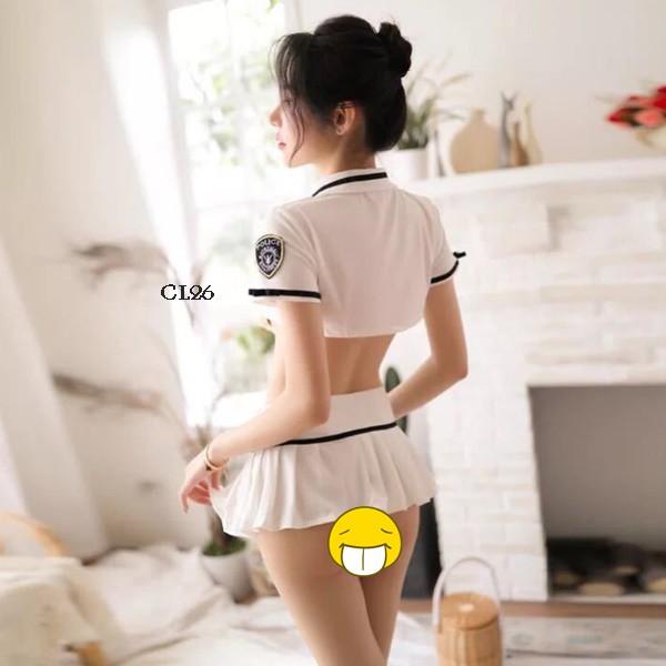 [SIAP KIRIM] LINGERIE COSTUME KOSTUM COSPLAY LINGERIE SERAGAM POLISI SEXY PUTIH CL26A