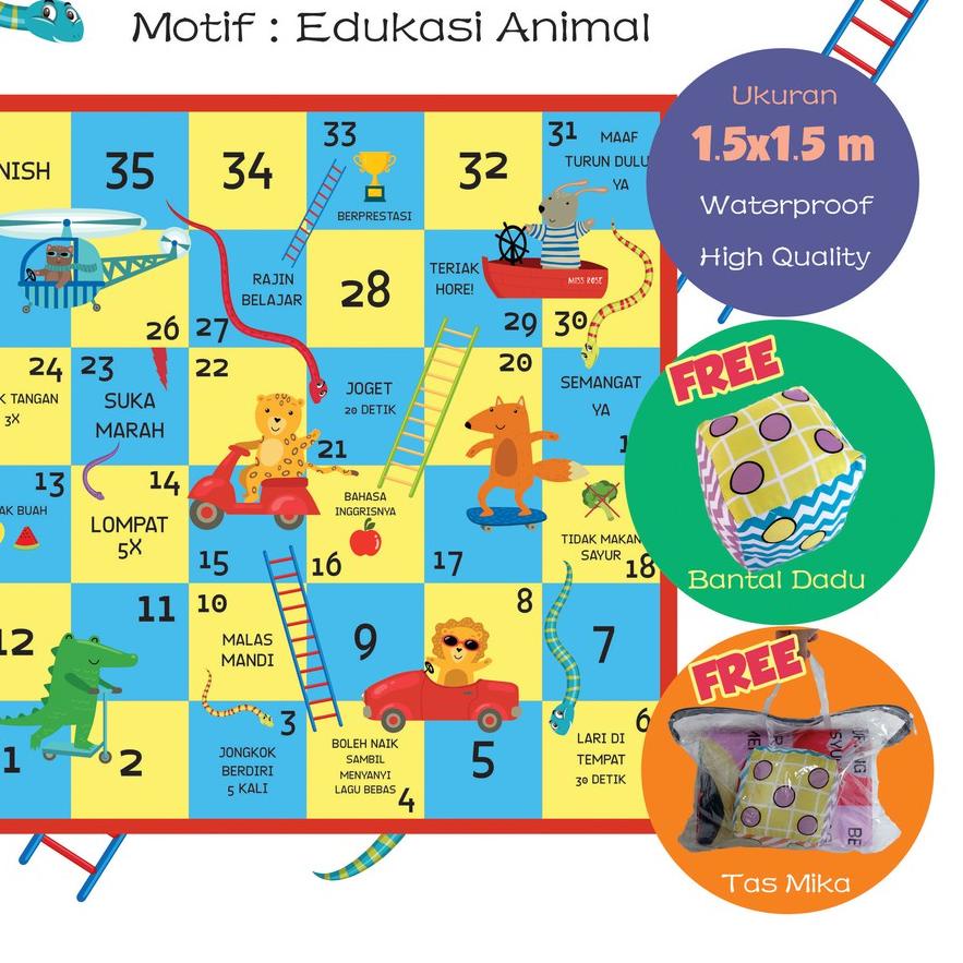 ℗ PROMO ULAR TANGGA JUMBO RAKSASA EDUKASI DAN MUSLIM BANTAL DADU JUMBO AKTIVITAS MAINAN ANAK MURAH ♢