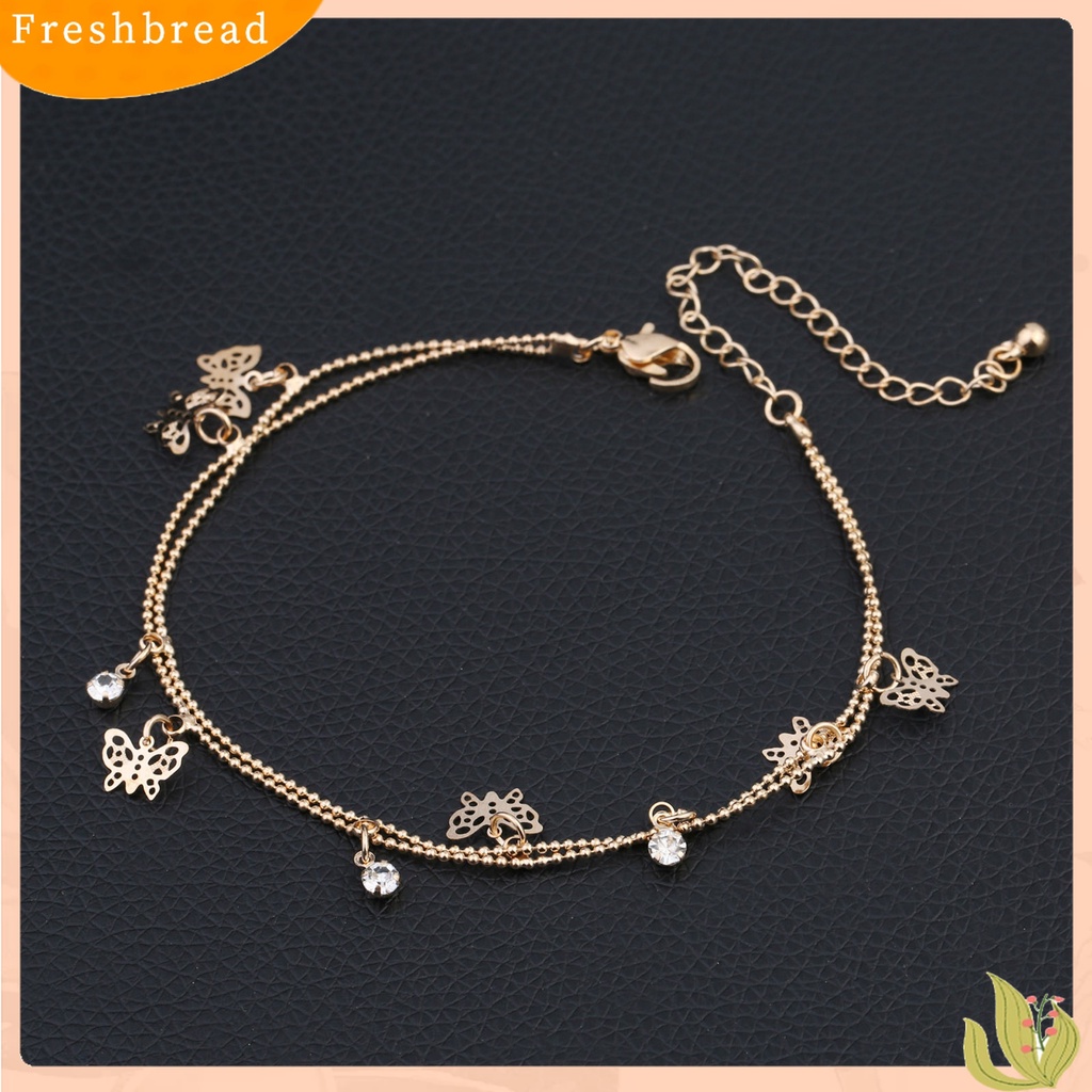 Terlaris Bracelets Butterfly Pendant All-Match Alloy Double-Layer Anklet for Office