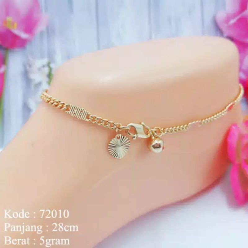 [BAYAR DITEMPAT] M72030 Gelang Kaki Wanita Motif Rantai Tipis Mainan Lonceng