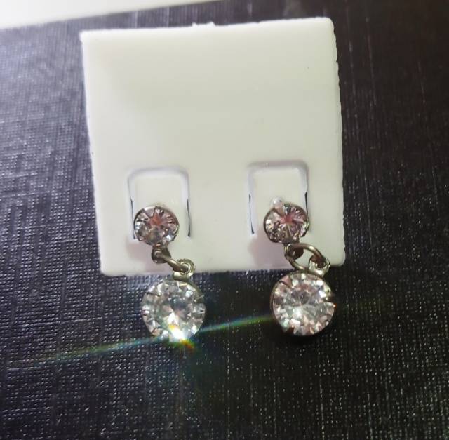 Anting giwang 2 Permata /anting anti luntur