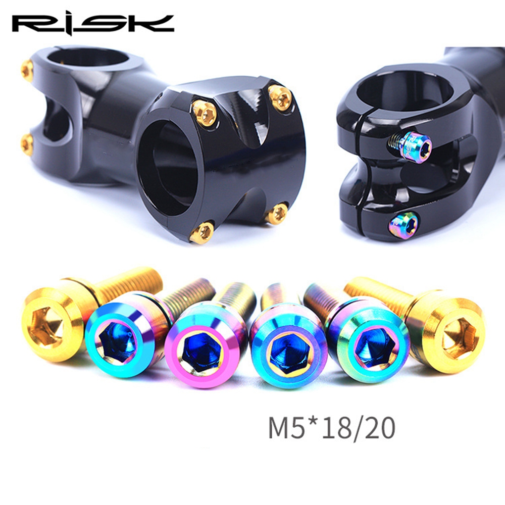 Suyou 6pcs Baut M5X18Mm Bahan Titanium Ultra Ringan M5X20Mm Untuk Stang Sepeda Mtb