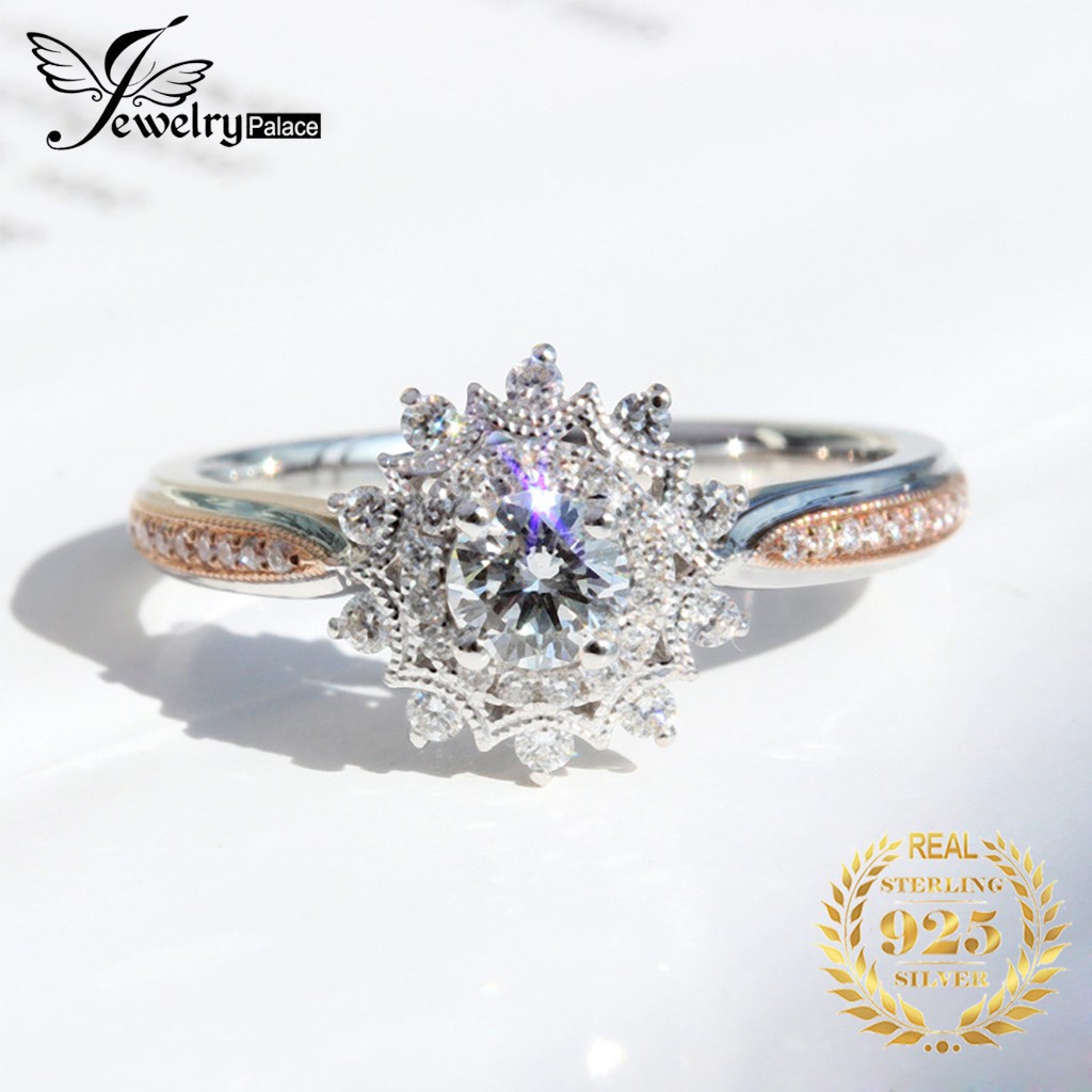 925 Perak Pt950 Platinum Bunga Matahari  Cincin Wanita Adjustable Perhiasan