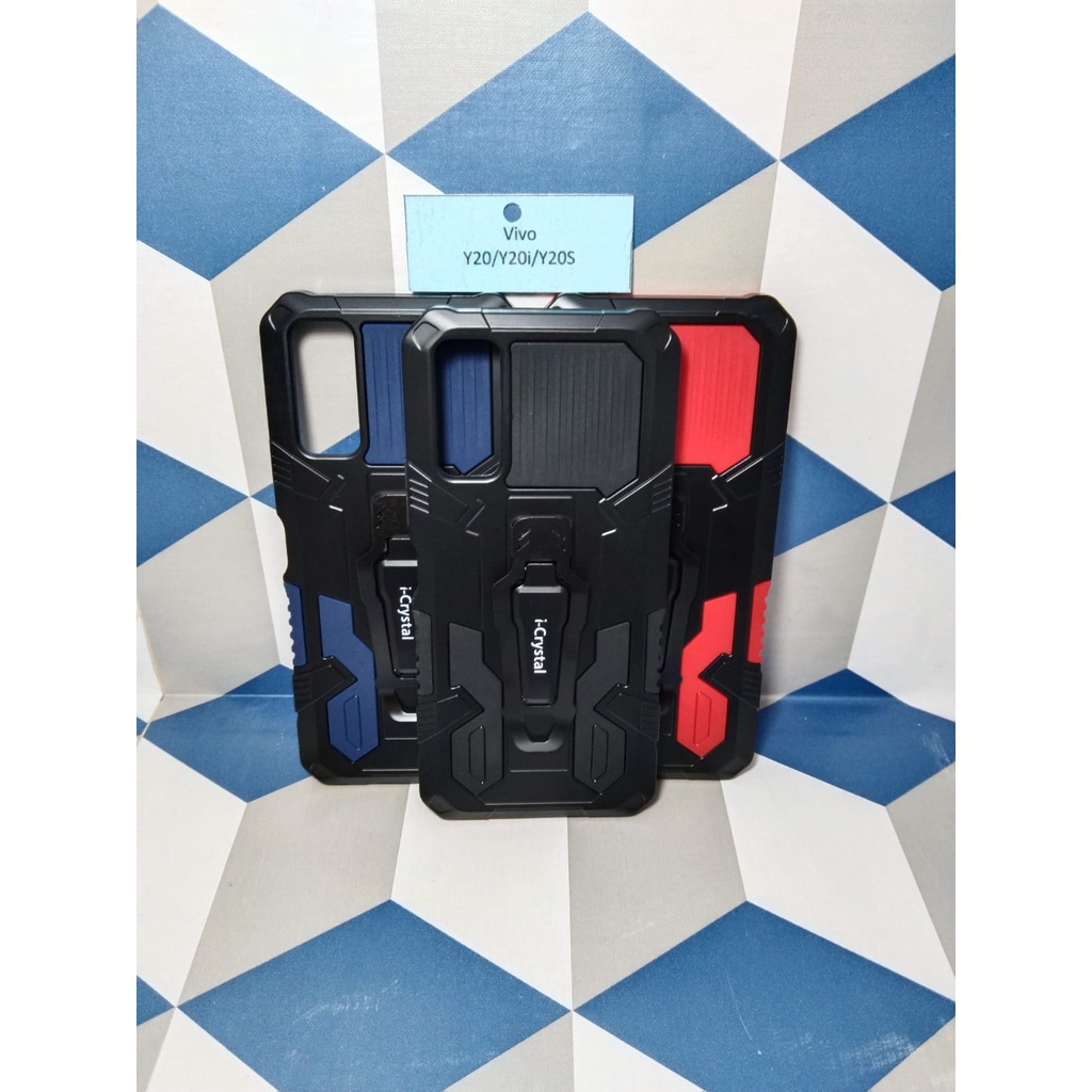 VIVO Y20/Y20i/Y20S Robot Silikon Ring Standing Cover Casing HP Hardcase