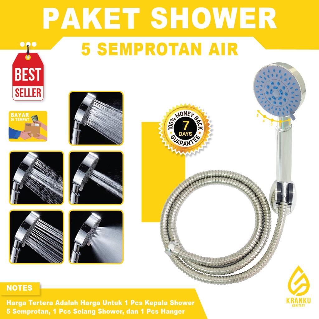 Shower Mandi Shower Kamar Mandi 5 Semprotan Panas Dingin