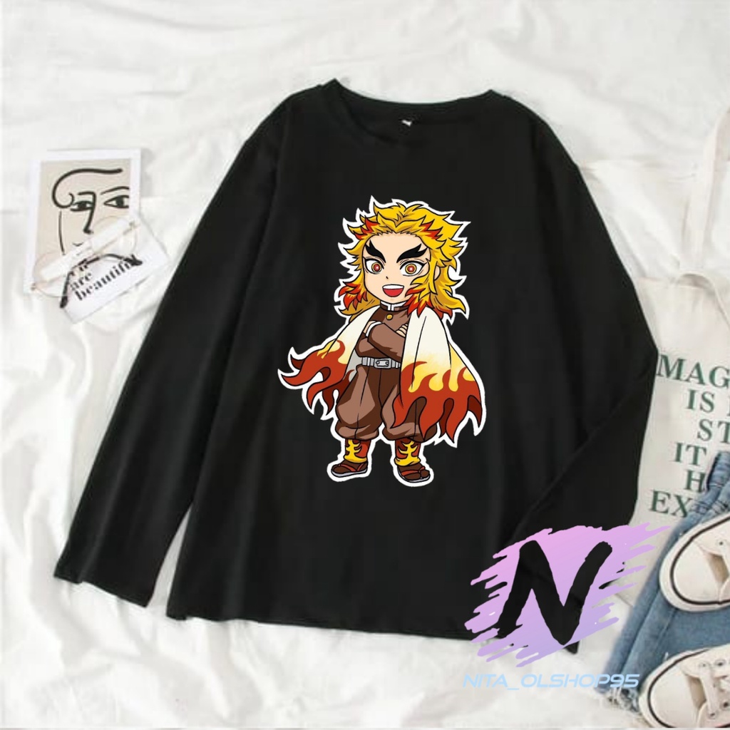 KAOS ANAK DEMON SLAYER BAJU LENGAN PANJANG KIMETSU YAIBA PILAR API