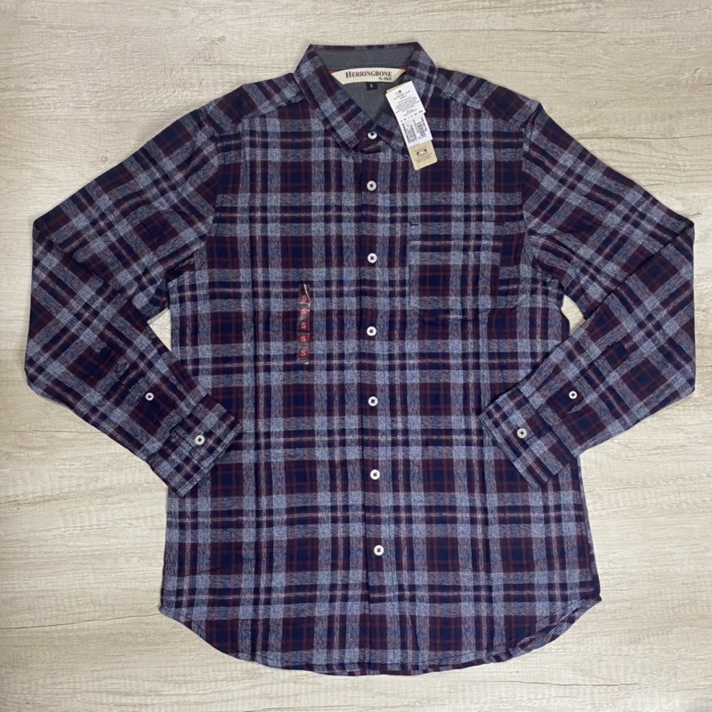 HERRINGBONE BY H&R KEMEJA CASUAL / BASIC PRIA DEWASA MOTIF KOTAK TIMELESS / LENGAN PANJANG FLANEL