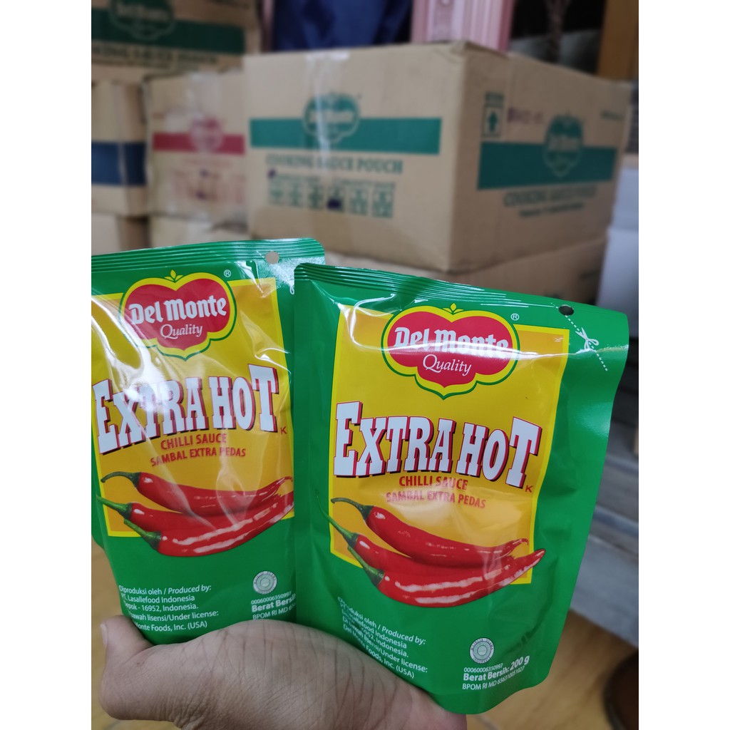 

delmonte del monte extra hot (saus sambal extra pedas) 200 gram