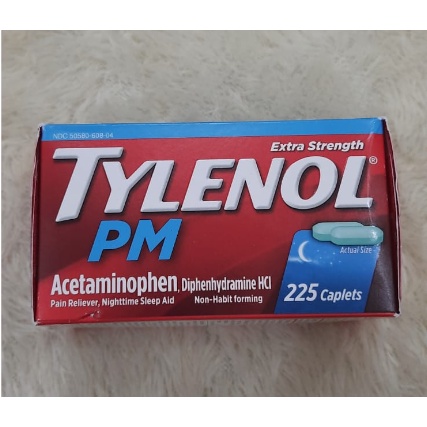 Tylenol PM Acetaminophen 225 Caplets