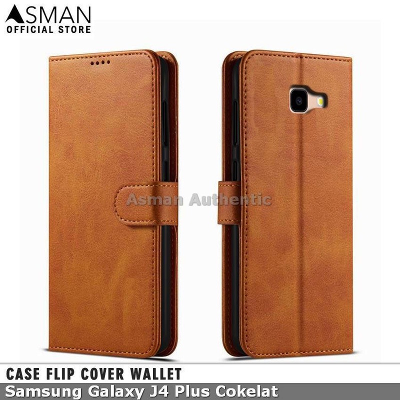 Case Samsung Galaxy J4 Plus 2018 Leather Flip Cover Premium Edition