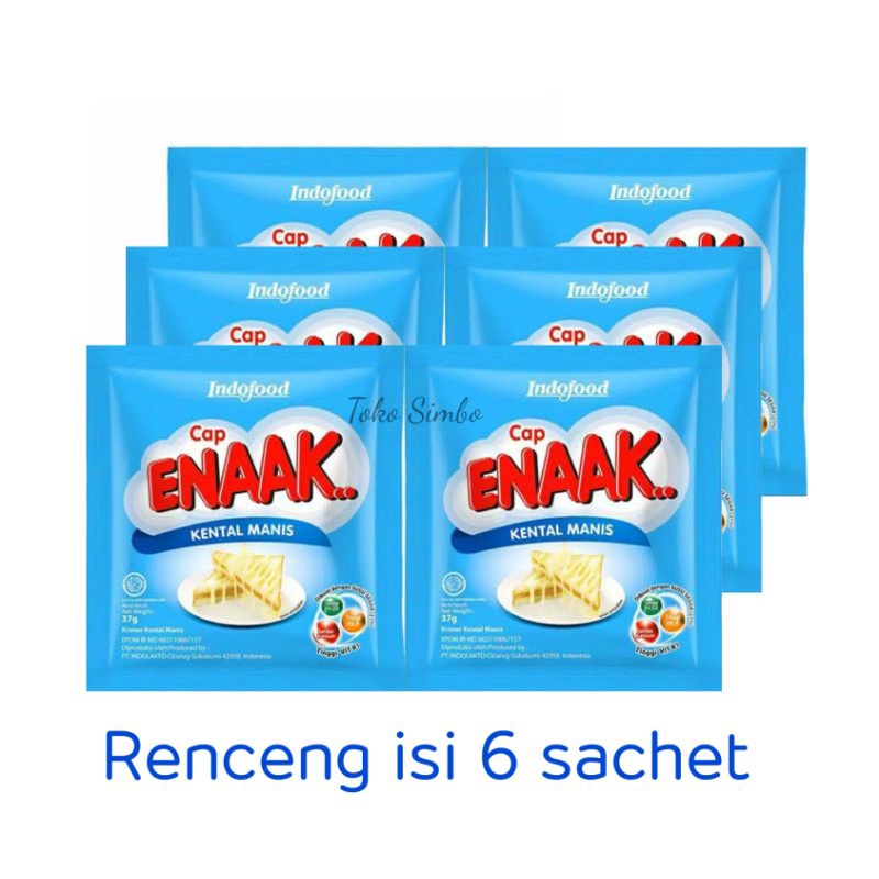 

Susu putih krimer kental manis cap enaak enak renceng isi 6 sachet