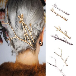 2Pcs Jepit Rambut  Bobby Pin Bahan Metal Warna  Gold  