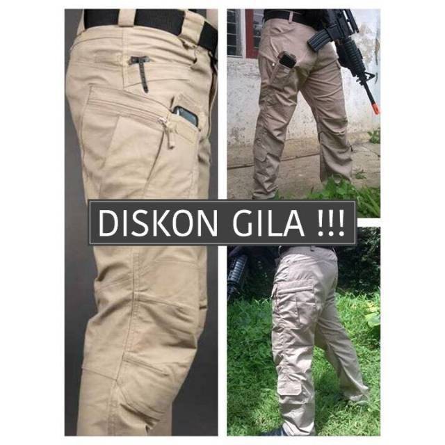 PAKAIAN PRIA TERKINI PALING DICARI //   Celana Taktikal PDL Cargo Lapangan warna Krem Clana Tactical
