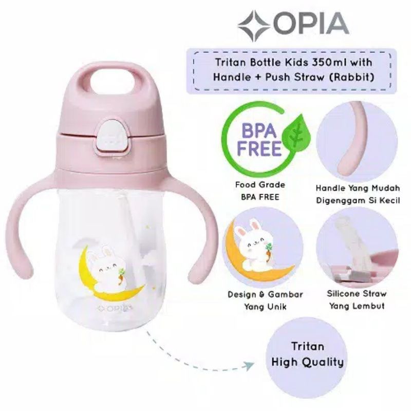 Opia Baby Tritan Bottle Kids 350ml Straw Cup Bayi