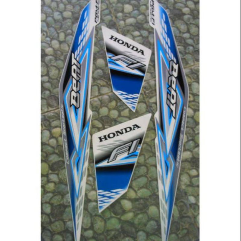 Striping Liat Body Beat Fi 2014 Biru Putih