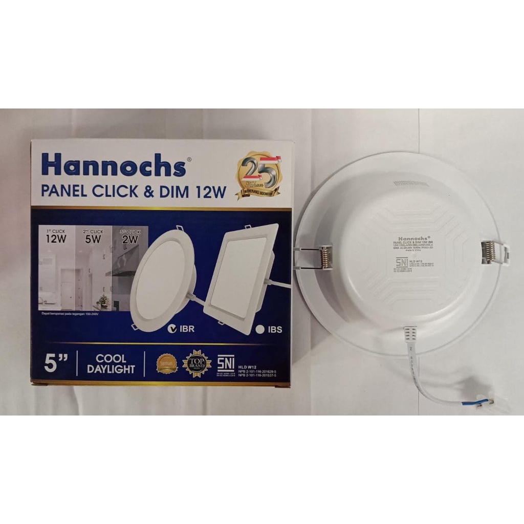 Lampu Downlight Hannochs Panel LED Click and Dim IBR 9 / 12 Watt