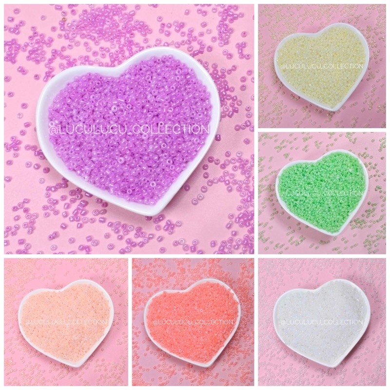 Monte Pasir 12/0 (20 gram) Part 1 / Manik Pasir / Mote Pasir / Manik Pastel / Bahan Cincin Manik DIY