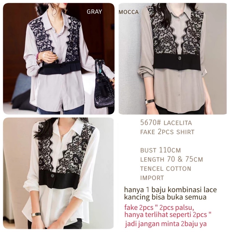 atasan wanita / kemeja kantor blouse import