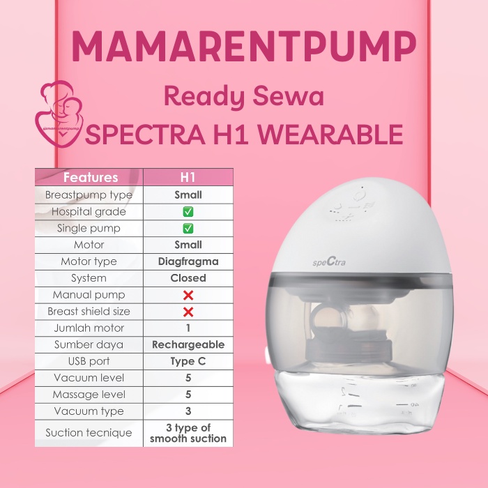 Sewa Spectra H1 Wearable H 1 Pompa ASI Breastpump