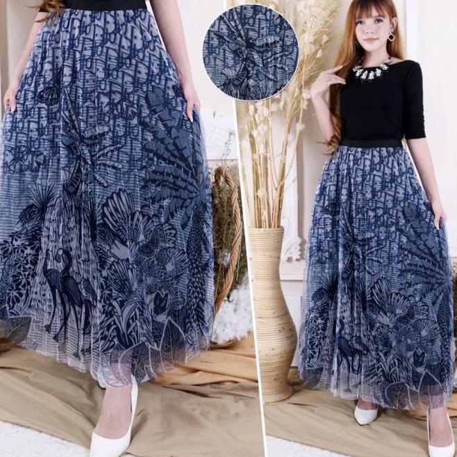 Rok Tutu Panjang Branded Printing / Tutu Maxi Skirt Import - Katlyn