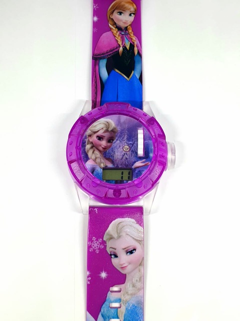 Jam Tangan Anak Melody Laser Proyektor Digital Frozen