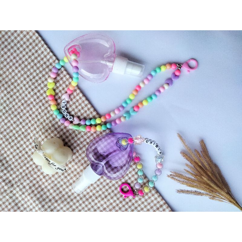 Hand sanitizer love Botol hand sanitizer spray Gantungan Hand sanitizer custom nama