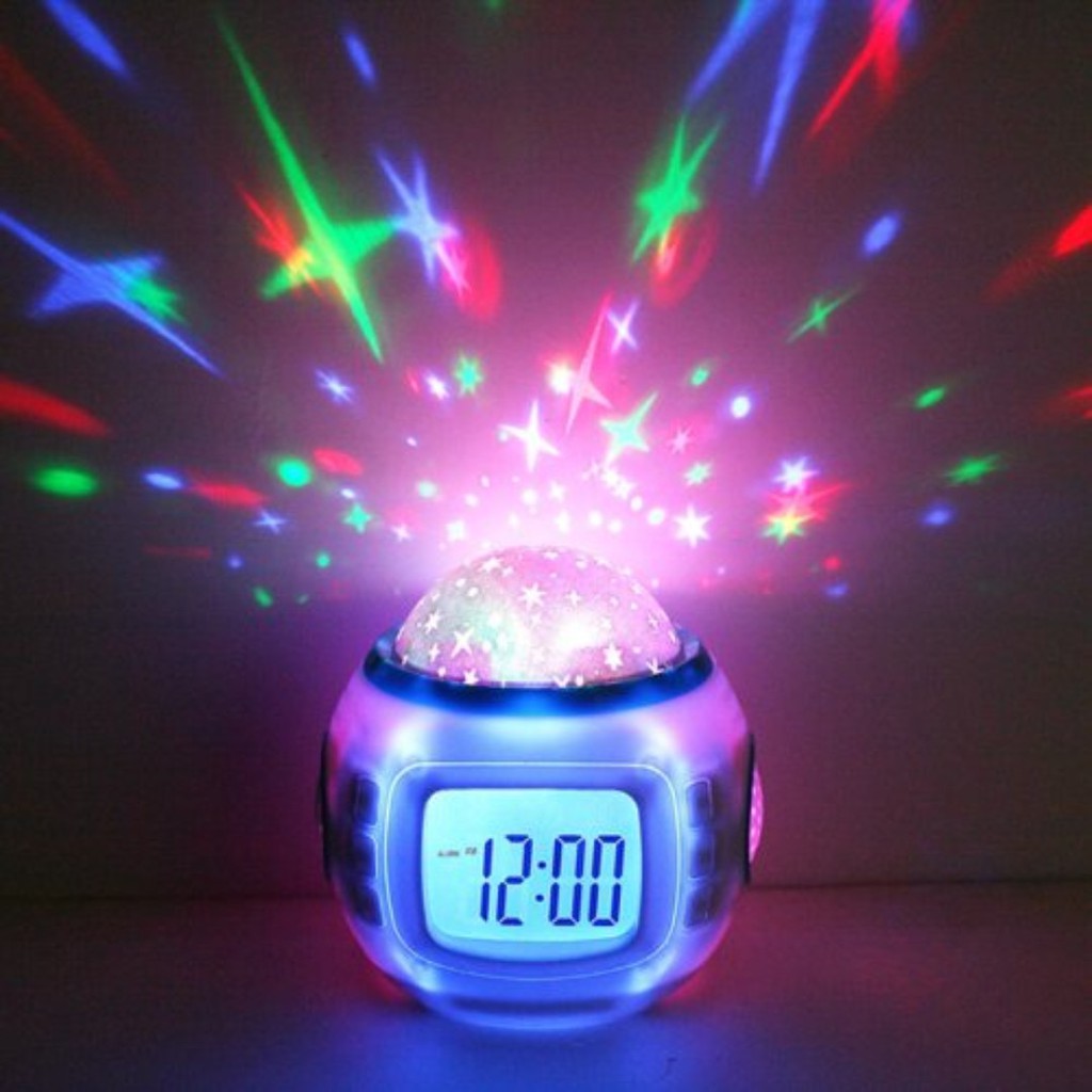 1038 Smart Clock Jam Digital - Jam Meja - Unik dan Mewah - Fitur Music - Lampu Proyektor - Alarm