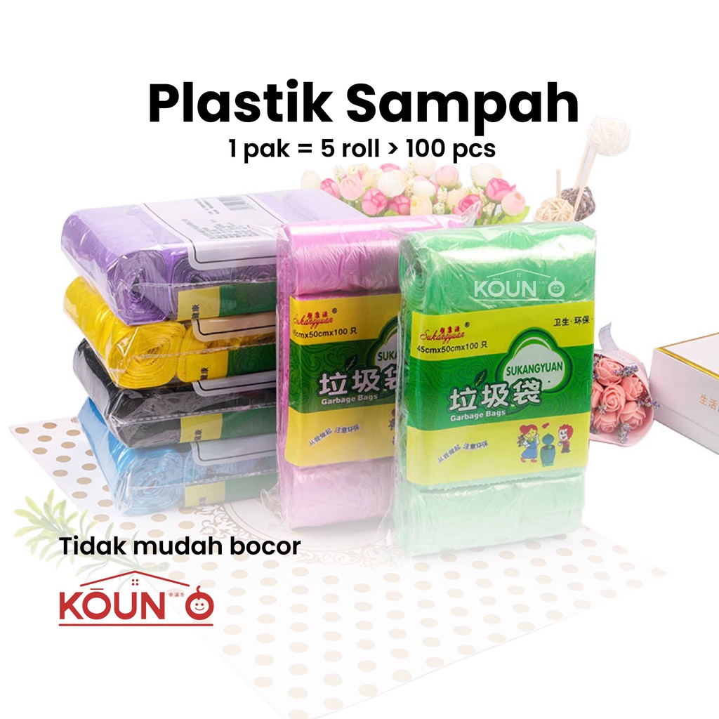 Kantong Plastik Sampah Roll Gulungan Perlengkapan Rumah Tangga Kantong Kresek Sampah 1Pax isi 100Pc